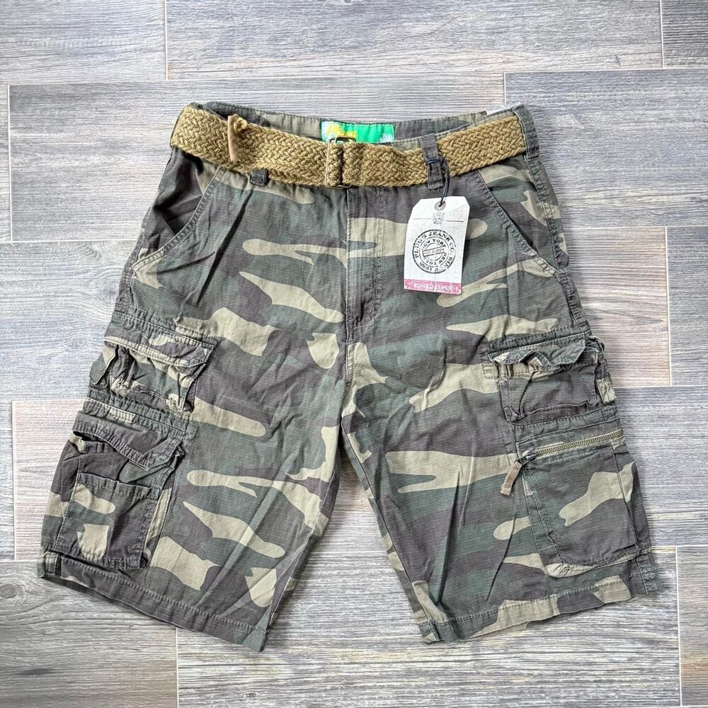 Plugg Mens Shorts Y2K Plugg Jeans Co. Camo Cargo Shorts Mens 31